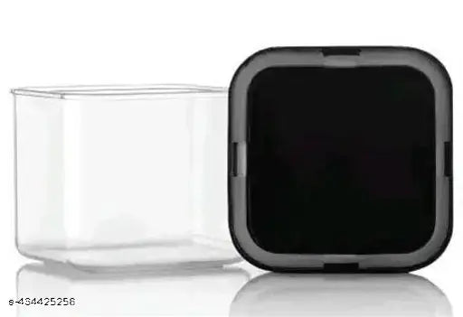 Clear square air tight plastic kitchen storage containers, set of 18 in 1L and 0.5L sizes