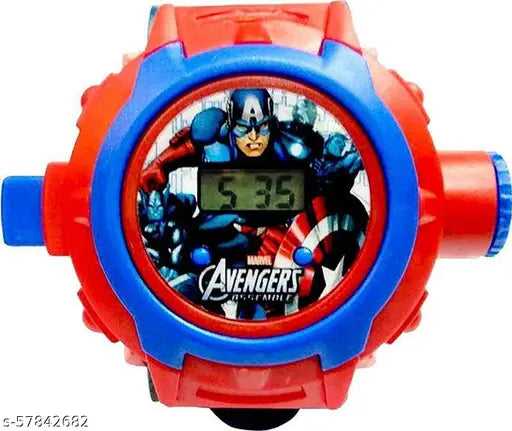 Avengers digital watch with Iron Man on front, alarm function, suitable for kids' birthday gift