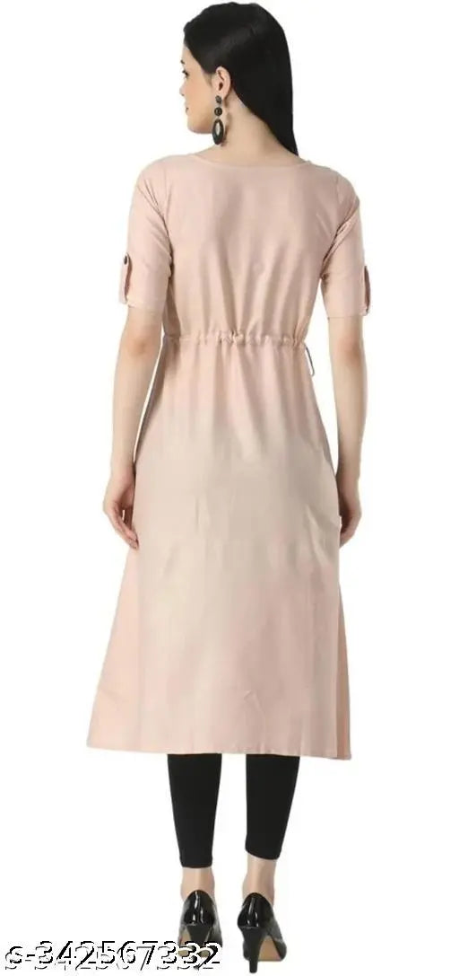Printed Morpeach cotton kurti with short sleeves, vibrant Indian design on display