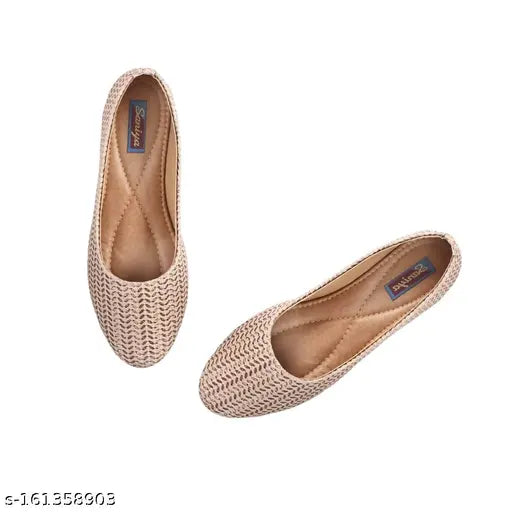 Synthetic leather Elite Fance women's belly ballet flats, solid pattern in sizes IND-6 and IND-7, Indian origin