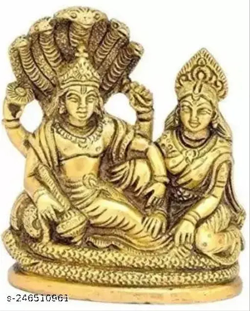 Brass Ansh Trend Shri Laxmi MATA and Shri Narayan Vishnu idol decorative showpiece, Indian God Idols on display