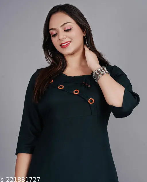 Rayon Anarkali suit, three-quarter sleeve solid color women's suit from India for everyday occasions