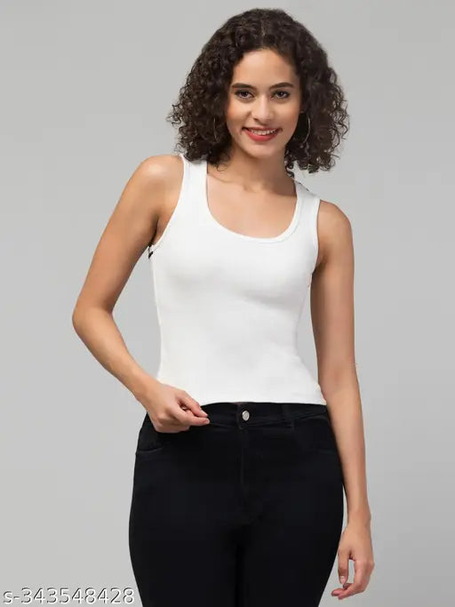Cotton blend sleeveless gym attire, black contrast on back jugunu t-neck tank top - lightweight, versatile, and comfortable yoga wear