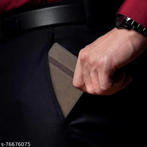 Solid vegan leather Maddox bifold wallet with RFID protection, six card slots & elastic closure