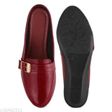 Synthetic women's & girls versatile wedge heel mules. Buckle fastening, comfortable design for casual to formal wear