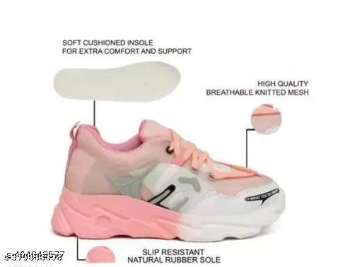 Luxury pink rainbow canvas sneaker shoes for women, comfortable and stylish footwear for everyday wear