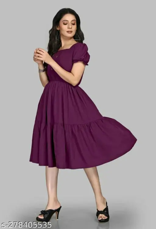 Women's Rayon Fashionable Flared Stylish Kurta, single color, perfect gift idea for festivals or special occasions. Made from smooth rayon fabric, ideal for daily wear or parties