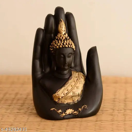 Fashionable Idols Poly Resin Buddha Statue, 11cmx9cmx17cm, intricately detailed handicraft from India
