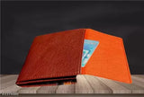 Textured faux leather wallet, stylish men's accessory with 5 compartments. Free size wallet from India