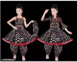 Cute baby girl cotton linen ethnic dress, printed net pattern in various sizes (0-3M - 10-11Y), Indian origin