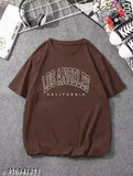 Brown cotton oversized women's T-shirt