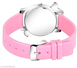 Analogue black women's watch with pink bracelet, 3m