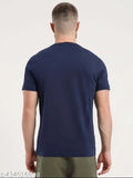 Men's cotton round neck t-shirt by Lauren Adams, featuring printed design. Short sleeves, available in M (38in/27in), L (40in/28in), XL (42in/29in). Comfortable wardrobe essential made in India