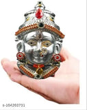 German silver Lakshmi face, Indian metal idol of Hindu goddess