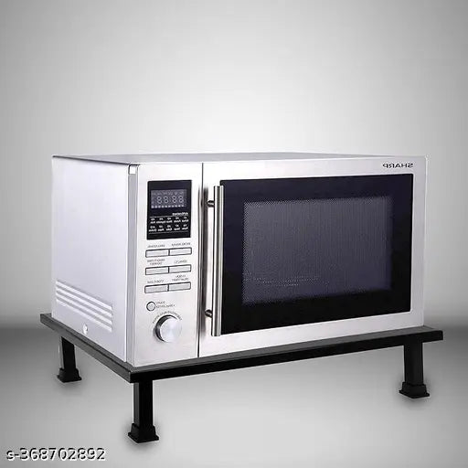 Silver metal microwave oven stand for kitchen appliance