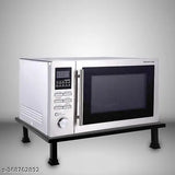 Silver metal microwave oven stand for kitchen appliance
