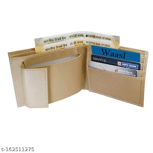 Brown leather checkered card wallet, 5 compartments for daily essentials
