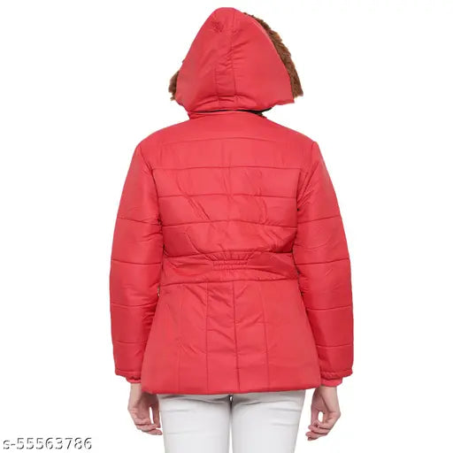 XL polycotton self-design quilted jacket for women, warm-colored style perfect for layering with denim and boots