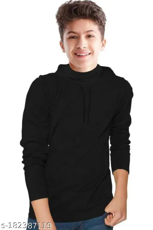 INDOLIKE- Kids (Boys/Girls) Hooded Neck Cotton Blend, Black & Gray Sweatshirts & Hoodies