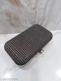 Gold and black patterned clutch purse