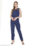 Poly crepe sleeveless printed net jumpsuit, modern style for women's fashion, Made in India