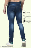 Slim fit cotton blend blue jeans with a rough texture