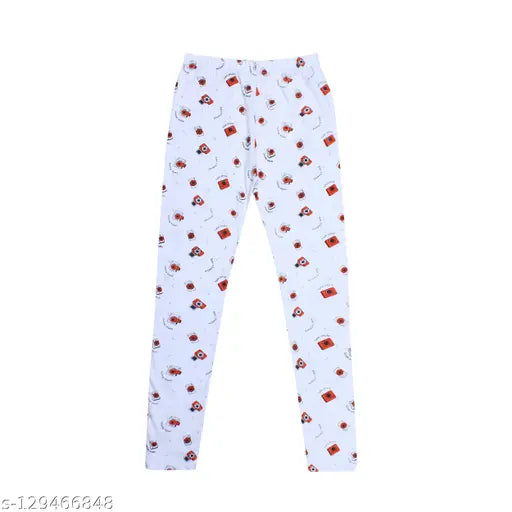 Girls' cotton pajamas with a cat print, pack of 3