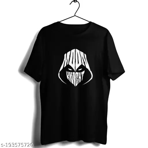 Men's Moon Knight graphic printed cotton t-shirt, cartoon design, anime style. Long sleeves, regular fit (M: Chest 38in, Length 26.5in). Eco-friendly ink, relaxed fit with reinforced stitching. Perfect gift for fans of unique fashion tees. Made in India