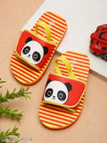 Panda Sliders/Flipflops With Adjustable Strap & Back Support - Red & Yellow (Boys)