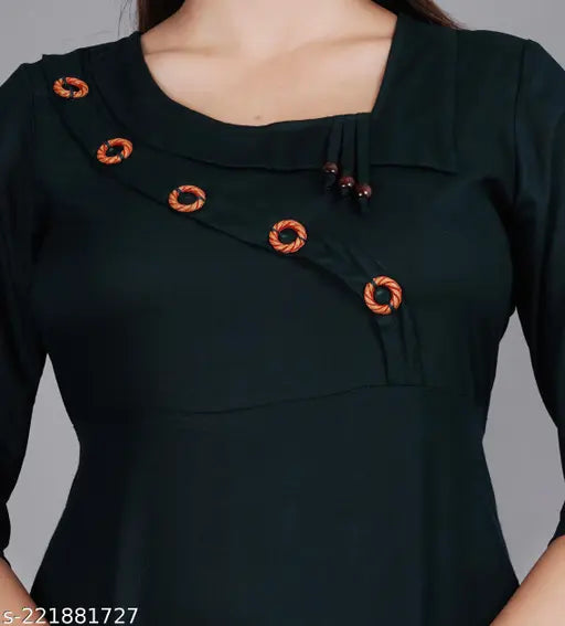 Rayon Anarkali suit, single-colored women's three-quarter sleeve dress, ideal for various occasions, Made in India - M, L, XL, XXL