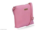 Darkzom pink sling bag, zip closure, black strap