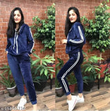 Super soft velvet 2-piece set: Indian-made zipper jacket and track pants, perfect for airport outings or everyday wear