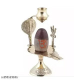 Brass Narmadeshwar Shivling Jalhari Base with Trishul for Shivratri Pooja, Indian temple decor