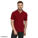 Pretty Elegant men's polycotton t-shirt, solid color, short sleeves. Size S (36in chest, 26.5in length), made in India