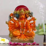 Orange marble Hanumanji statue, Tulika Collections Panchmukhi, 15cm height, Vastu-friendly gift showpiece