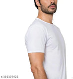 White polyester men's t-shirt with short sleeves, printed net design featuring a lovely couple. Size: N, available in S, M, L, XL, XXL. Made in India