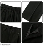 Scuba-patterned straight fit or wide leg pants for women and girls, Solid net fabric, India origin