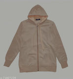 Wool long-sleeve zipper hoodie jacket, solid color winter wear for ladies, warm outdoor fashion