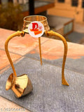 Gold brass Shivling Stand for milk and water abhishek, decorative showpiece (12 cm)