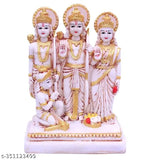 White polyresin Ram Darbar God Idol, religious figurine for Mandir/temple/home/office - (9cmx16cmx22cm)