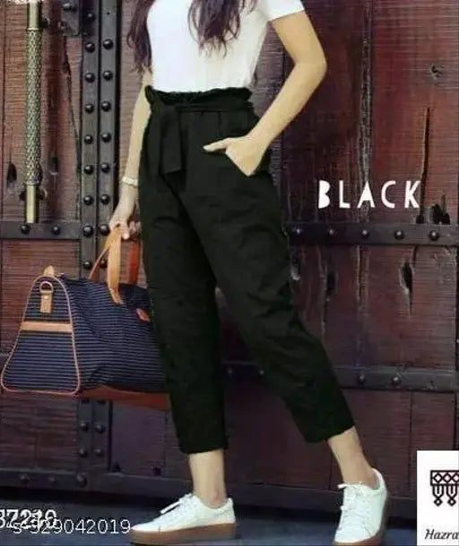 Black women's cropped trousers
