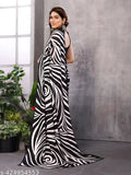 Black and white georgette saree, women's formal wear
