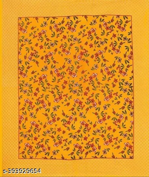 Double bed cotton bedsheet with 2 pillow covers in 90cm x 100cm, Jaipuri pure cotton