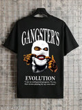 Black cotton blend graphic printed half sleeve t-shirt for men, timeless style, India-made