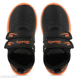 Handy collection kids casual velcro led shoes lightweight outdoor sports shoes for little tiny kid T101 orange - black-orange-black
