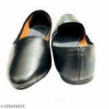 Black synthetic Muddi Mojri-JT0068 men's jutie for outdoor/partywear with ethnic look and comfortable artificial leather inner