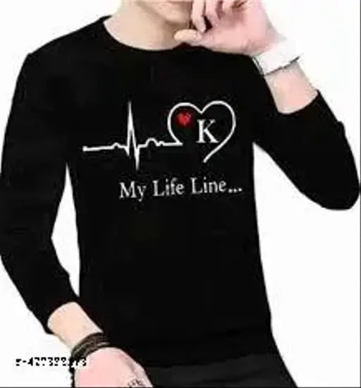 Polyester three-quarter sleeve men's printed t-shirt, available in S, M, L, XL, XXL