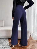 Purple bell-bottom trousers, regular fit, women's clothing