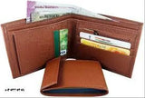 Brown faux leather men's album wallet, triple compartment accessory for gifting on special occasions like Diwali or New Year, free size (10cm x 12cm), made in India
