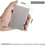 Black stainless steel RFID-protected business card holder, water-resistant, slim and portable, holds 6 cards or 7 cards + 3 folded bills, ultra-slim design, durable, perfect for daily use and travel